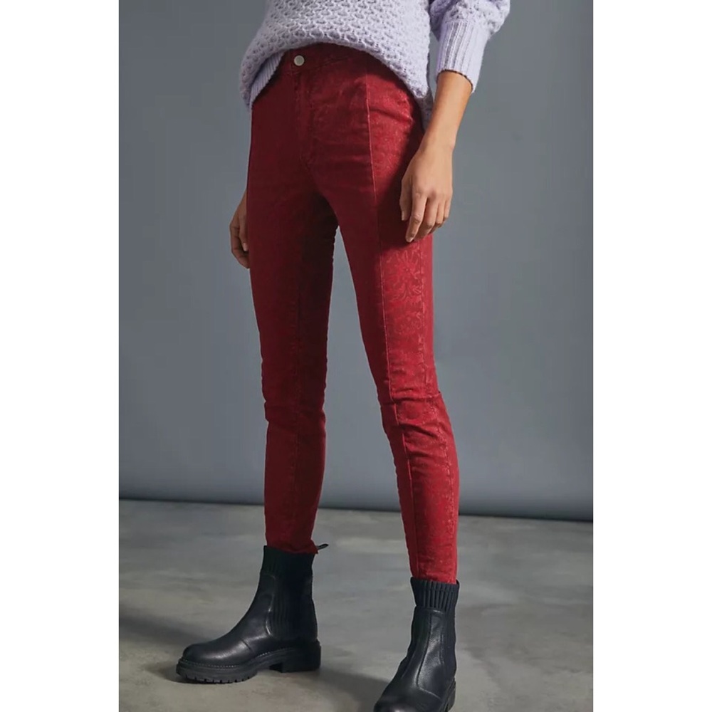 Anthropologie Pilcro Flocked High-Rise Leggings